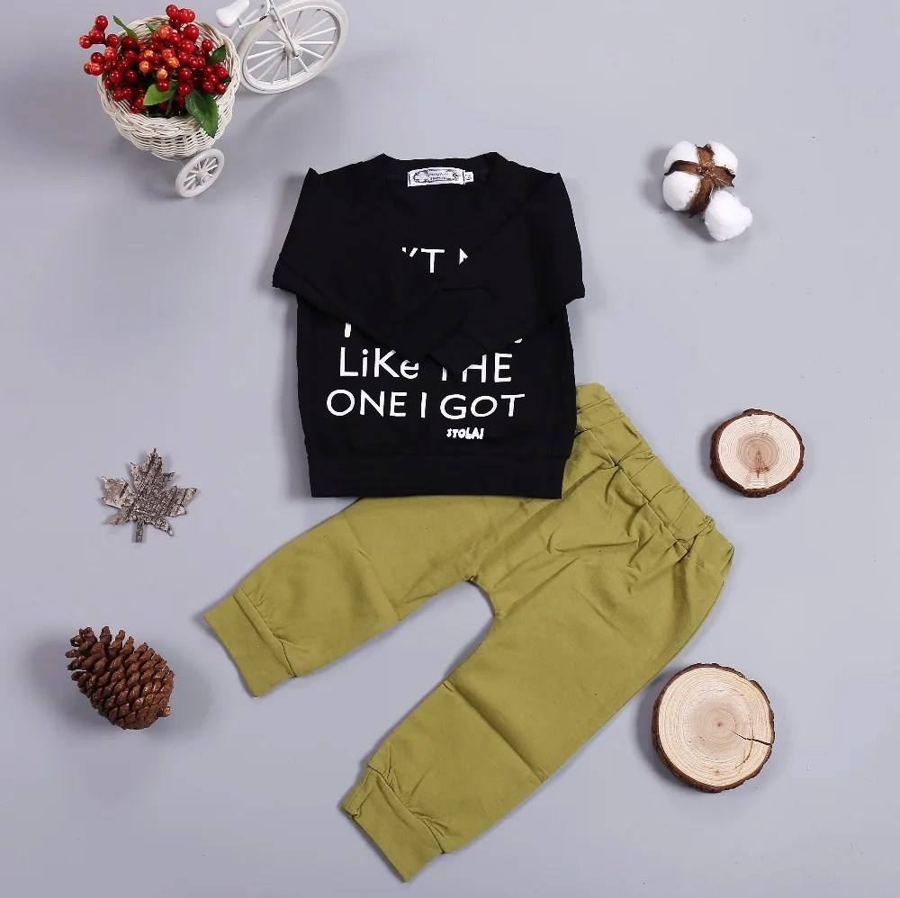 infant Baby boy clothing set Cotton long-sleeved Letter NO MAMA LIKE THE ONE I GOT Toddle Kids clothes outfit |