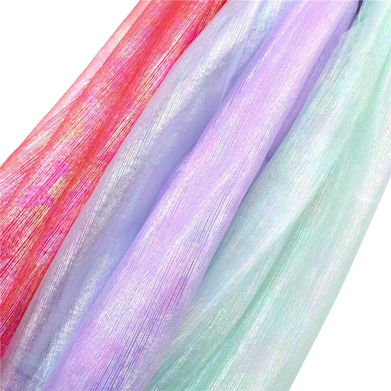 

150cm*50/100cm Gradient Glitter Polyester Fabric Iridescent Holographic Wedding Party Clothing Background Decor Material DIY