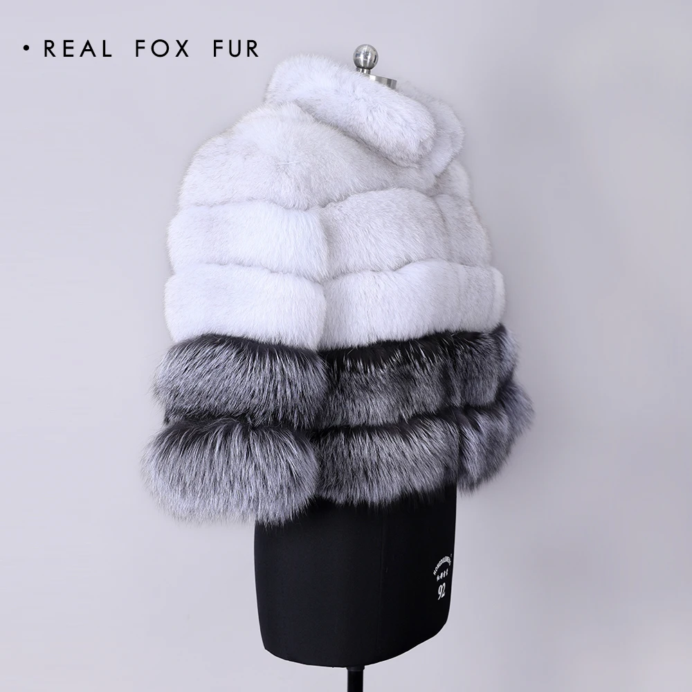 Women's Winter Coat Real Fox Fur Jacket Luxury Natural Fur Clothes Thick Warm Collar Down Jacket Party Sexy Nightclub Child 2022
