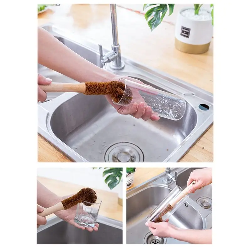 

Plant Based Cleaning Brush Set 4 Piece, Beech Wood and Coconut Bristle Wooden Pa