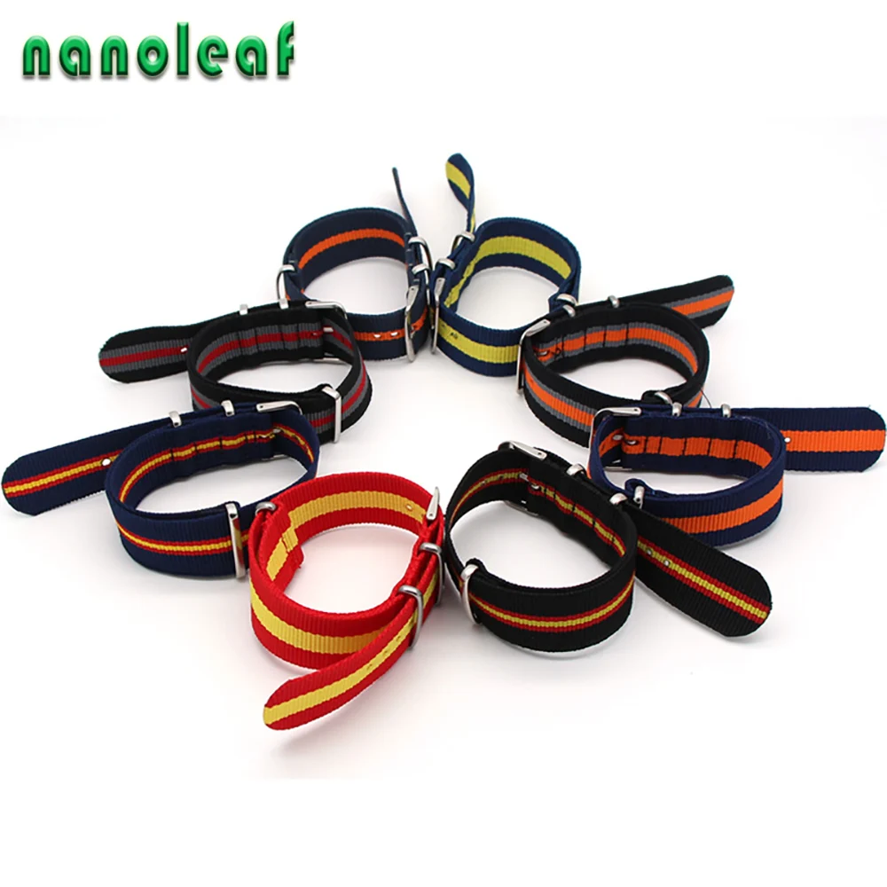 Ремешок Muit в нейлоновой оплетке для наручных часов сменный полосатый браслет с