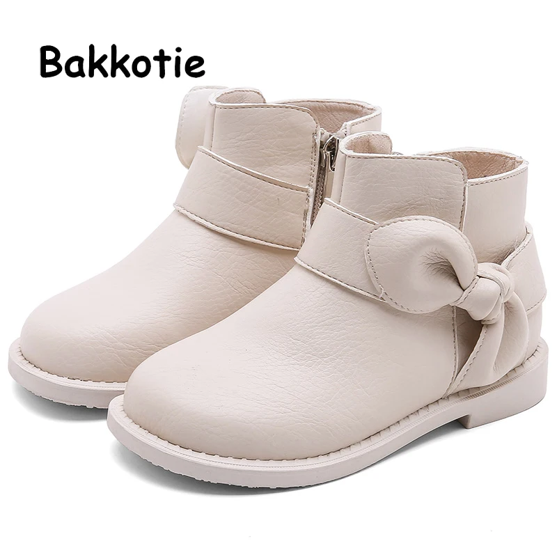 Bakkotie/2019 г. Новые милые ботильоны с бантом для маленьких девочек зимние детские