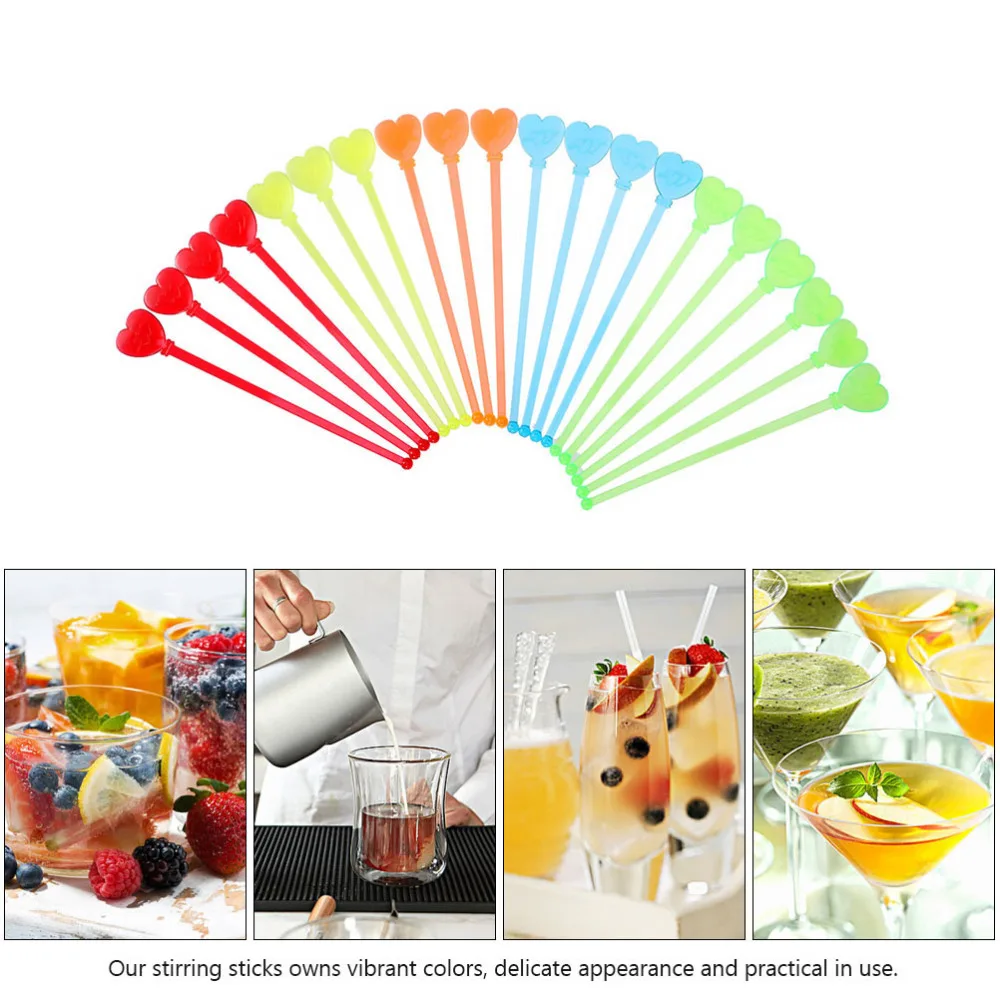 

80Pcs Creative Acrylic Stirring Sticks Mixing Stirring Rod (Random Color)