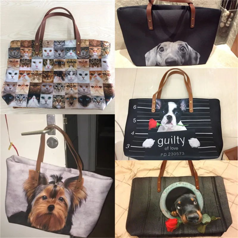 

FORUDESIGNS 3D Animal Cat Pattern Shoulder Handbags for Women Casual Ladies Black Messenger Bag Big Capacity Crossbody Bag Totes