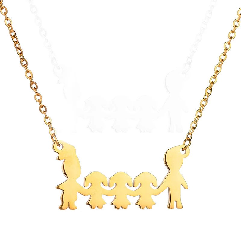 Модное ожерелье с подвеской для девочек мальчиков пап мам из нержавеющей стали