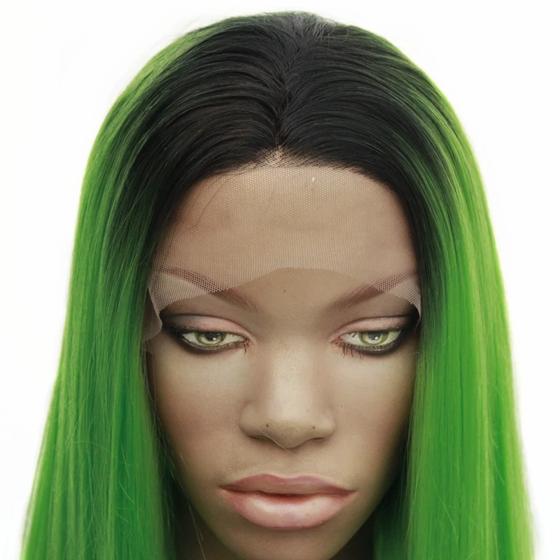 Жаропрочные дешевые Омбре парики длинные прямые шелковистые мягкие Высокая