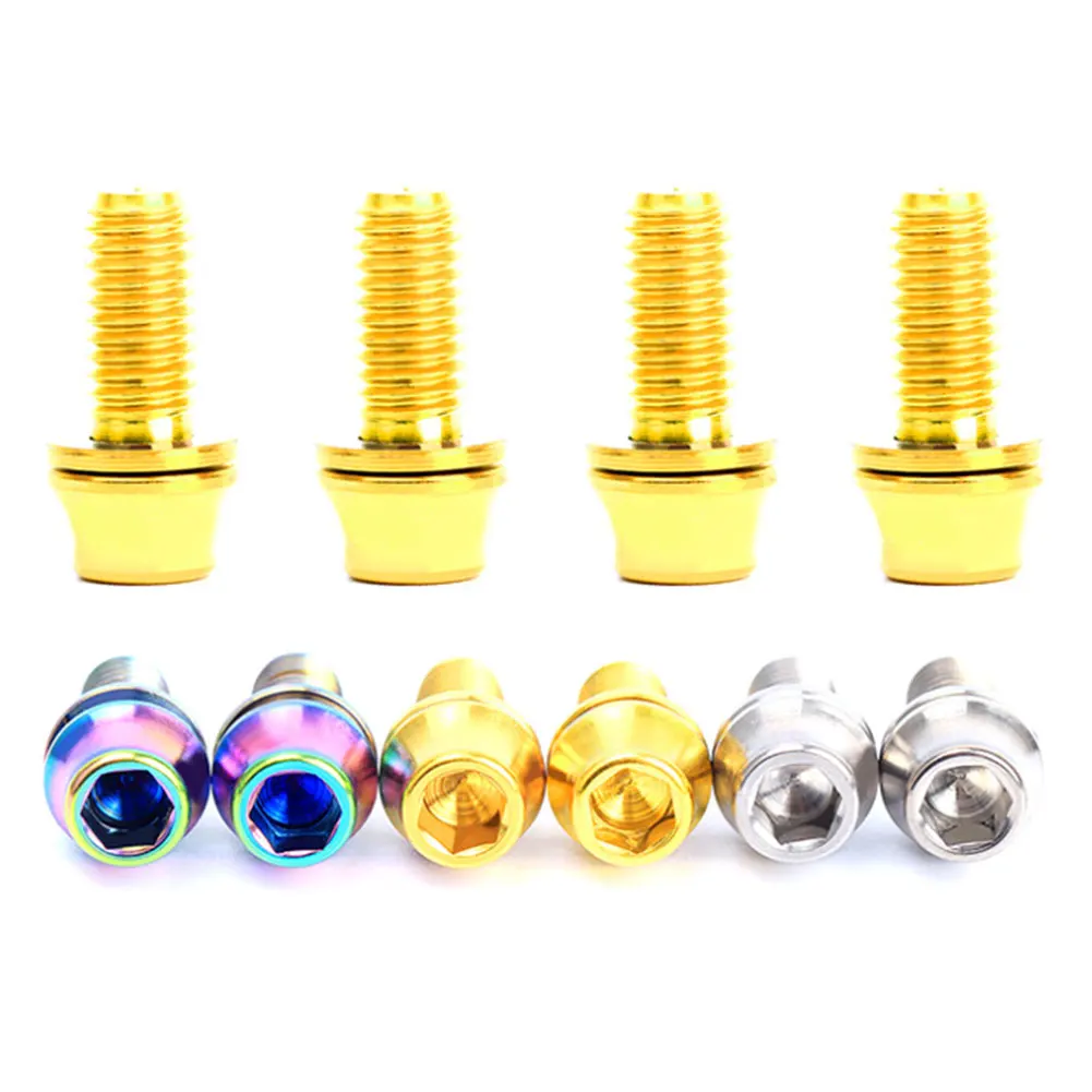 2 шт. M5 * 12 мм велосипедный флягодержатель крепежные болты титановый сплав винт с