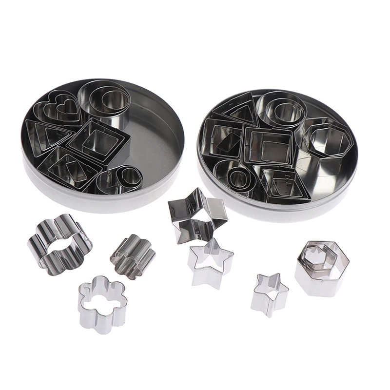 24Pcs/lot Stainless Steel Pottery Clay Tools Geometry Round Square Cutter Molds |