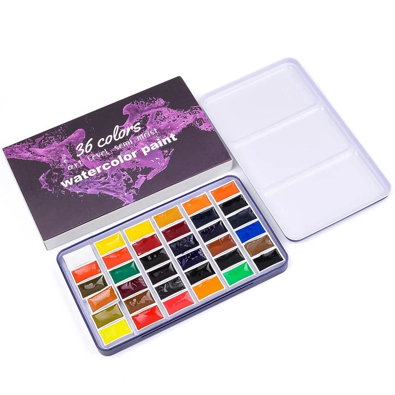 

Promotion! 36-Color Solid Watercolor Paint Fine Art Painting Artistic Grade Paint Very Suitable for Students Beginners Etc.