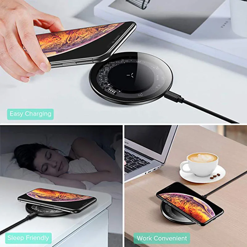 10w qi wireless charger for airpods 2 pro fast wirless charging for iphone samsung xiaomi huawei phone qi charger wireless free global shipping