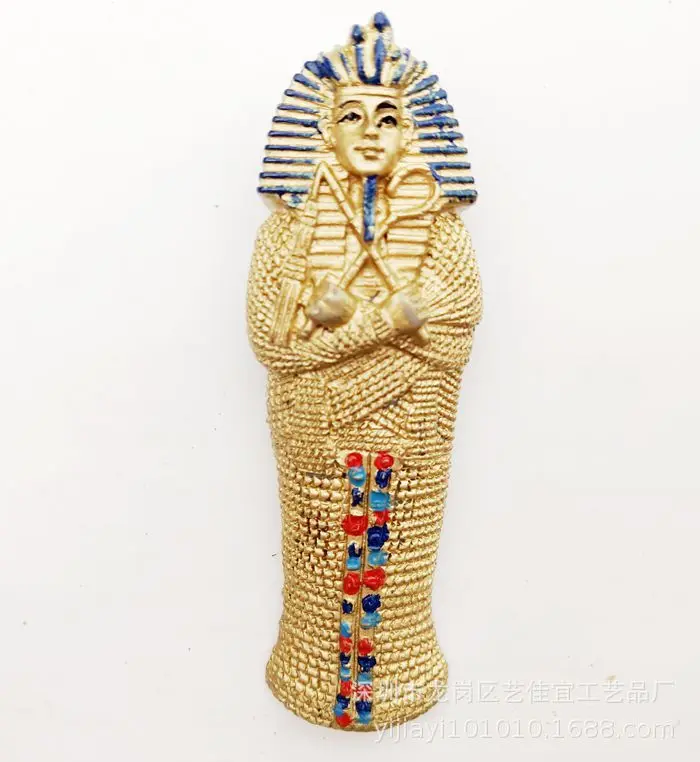 Магнитный сувенир на холодильник египетский фараон Мамия замерзшая стена