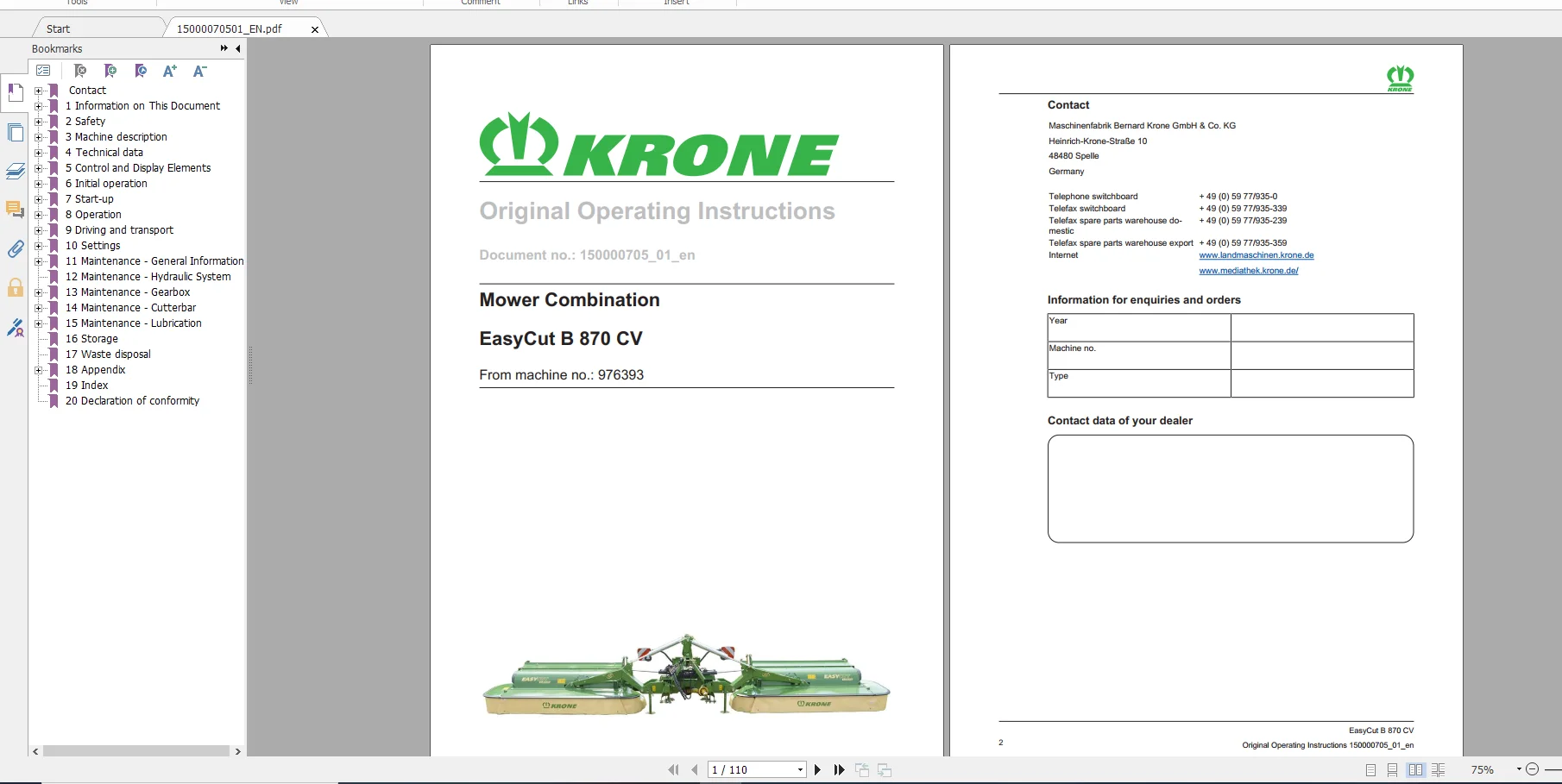 Krone Agricultural 16.7Gb All Model Operation Manual Updated 06.2021 | Автомобили и мотоциклы