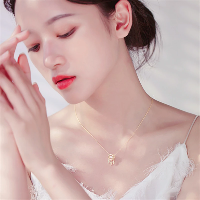 Женское ожерелье с подвеской Ловец снов в Корейском стиле из тибетского серебра