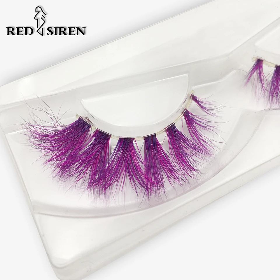 

RED SIREN Colored Lashes 19 Styles 3d Mink Lashes Wholesale Dramatic Colorful Natural Eyelashes Extension Make up Fake Eyelashes