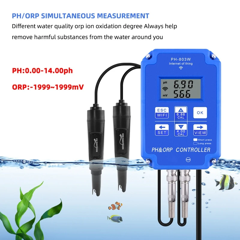 Цифровой анализатор ОВП для аквакультуры с Wi-Fi-контроллером кислотовой и