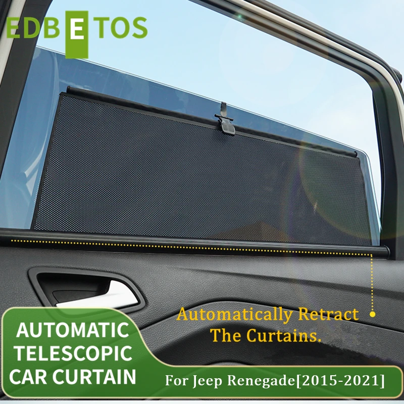 

Автомобильный козырек от солнца на боковое окно для Jeep Renegade 2015-2021-автоматическая телескопическая конфиденциальности зонтики окна Шторы