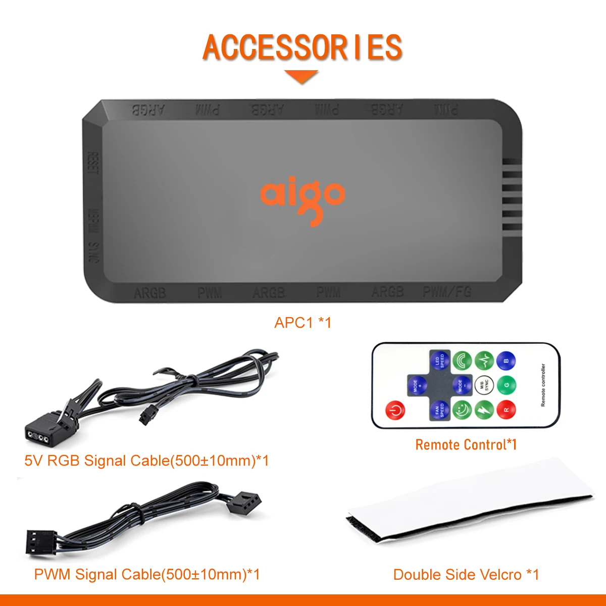 aigo apc1 4pin pwm 6 argb ports 3pin 5v speed controller universal computer regulator pc case cooling fan hub remote control free global shipping