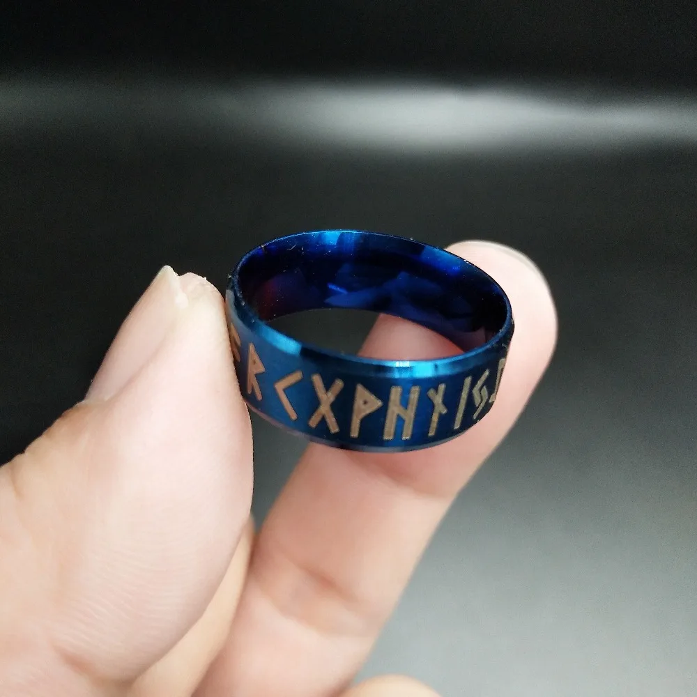 Мужской Amulet из нержавеющей стали 24 руны кольца для wo Men скандинавские ювелирные