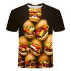 Забавная Футболка с принтом гамбургеров Nutella пончик еды 3D Повседневная индивидуальная футболка с коротким рукавом harajuku мультяшная футболка с изображением еды рубашка