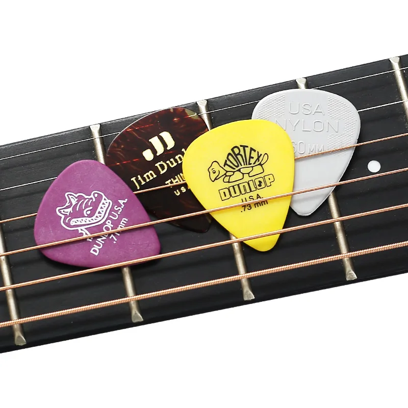 12 teilesatz original dunlop neue akustische gitarre picks plektrum nylon celluloid elektro glatte gitarre pick zubehör free global shipping