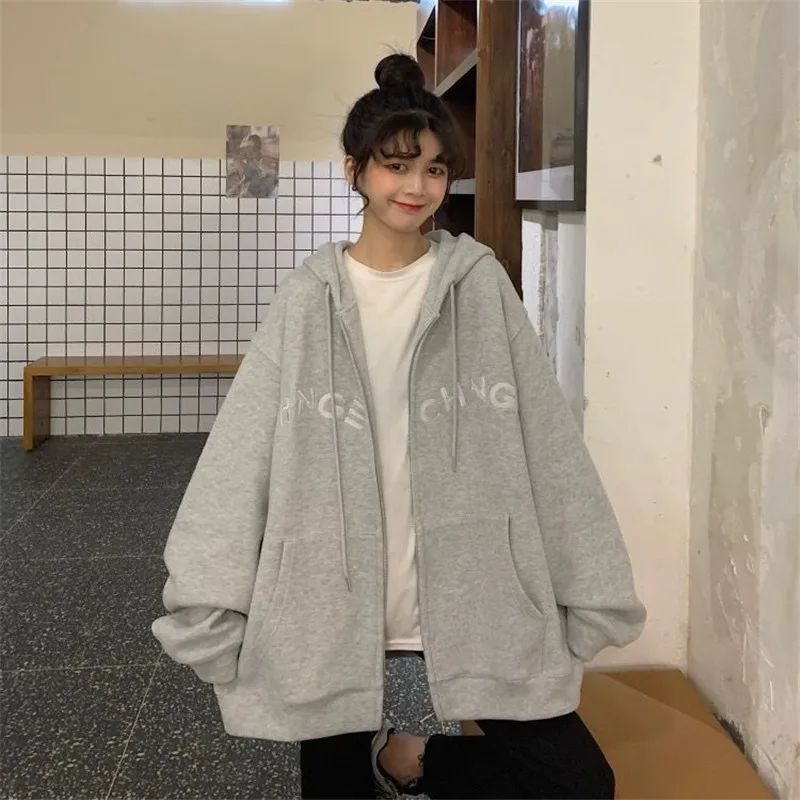 Korean Fashion Oversized Hoodie Clothes For Women Harajuku Full Sleeve Japanese Streetwear Sweetshirt Chic Top Hooded Sweatshirt