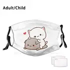 Персиковая сидячая на Гоме-мочи персиковая кошка Забавный принт многоразовая фильтр Pm2.5 маска для лица персиковая кошка Гома мочи кошка Милая