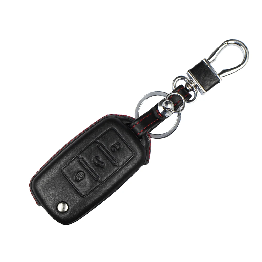 Кожаный чехол OkeyTech для ключей Volkswagen V W Golf 7 R MK7 Tiguan 2017 Skoda Octavia A7 Seat Leon Ibiza