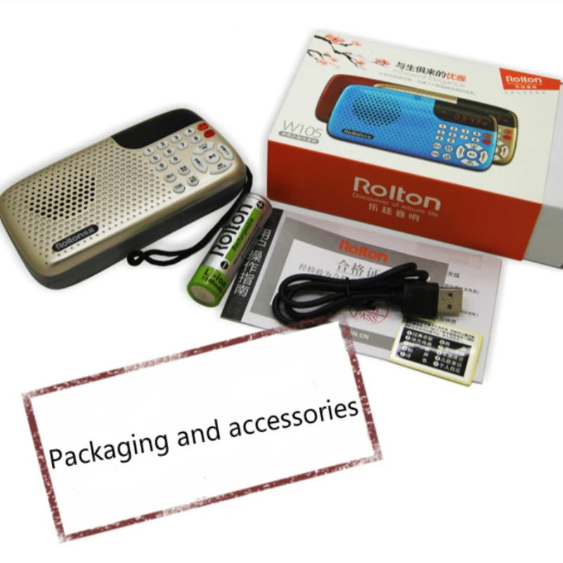 Rolton W105 УФ версия карты динамик светодиодный дисплей мини стерео тон USB и TF радио старое утро Упражнение пение машина