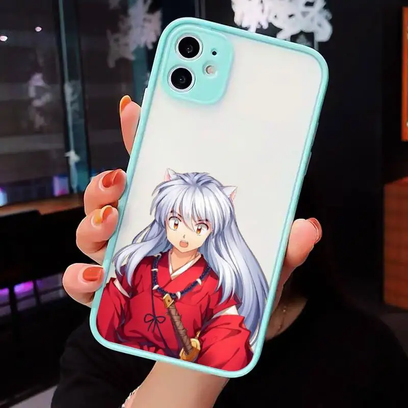 

Anime Inuyasha Phone Case Clear Funda matte transparent For blue iPhone 7 8 x xs xr 11 12 pro plus max mini