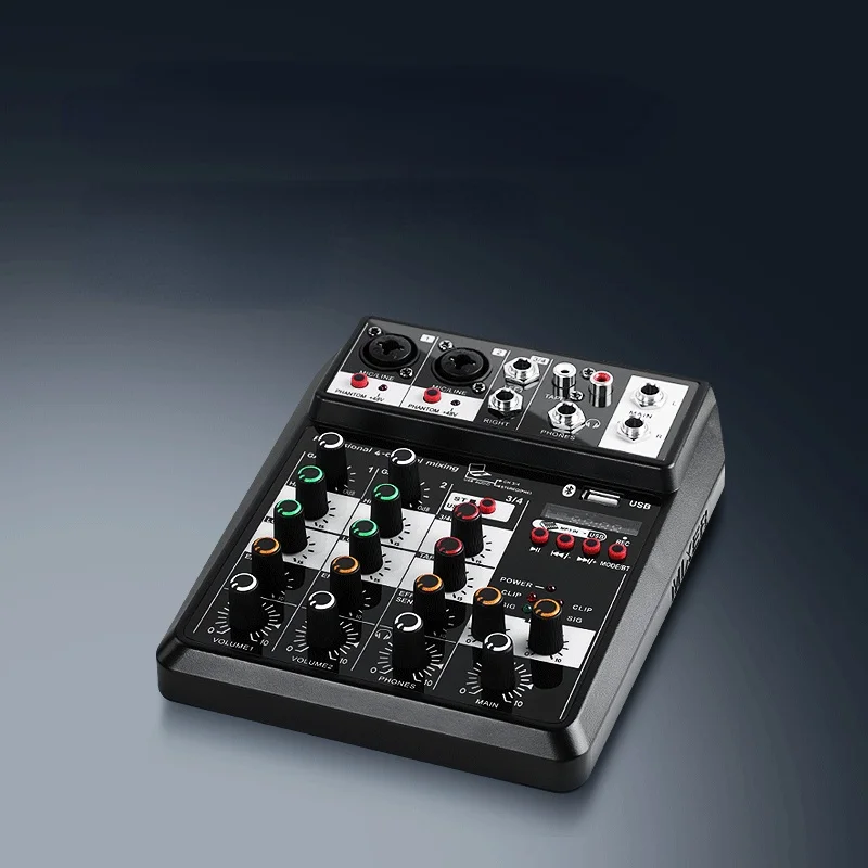 

Bluetooth Sound Card 4-channel Professional Mixer Home Stage Performance Live Recording Small USB Model Number Certification