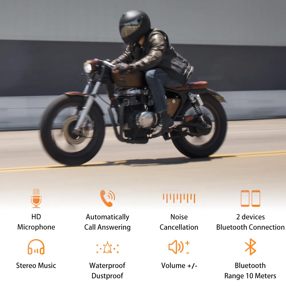 Гарнитура для мотоциклетного шлема Bluetooth 5 0 + CSR наушники аккумулятор 2000 мАч