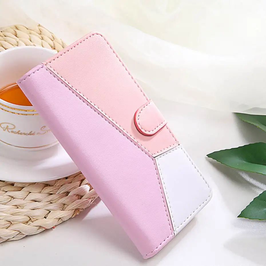 Mixed Colors Leather Flip Case For Moto G7 Plus Power Wallet Capa Motorola E5 Play Go Phone Coque | Мобильные телефоны и