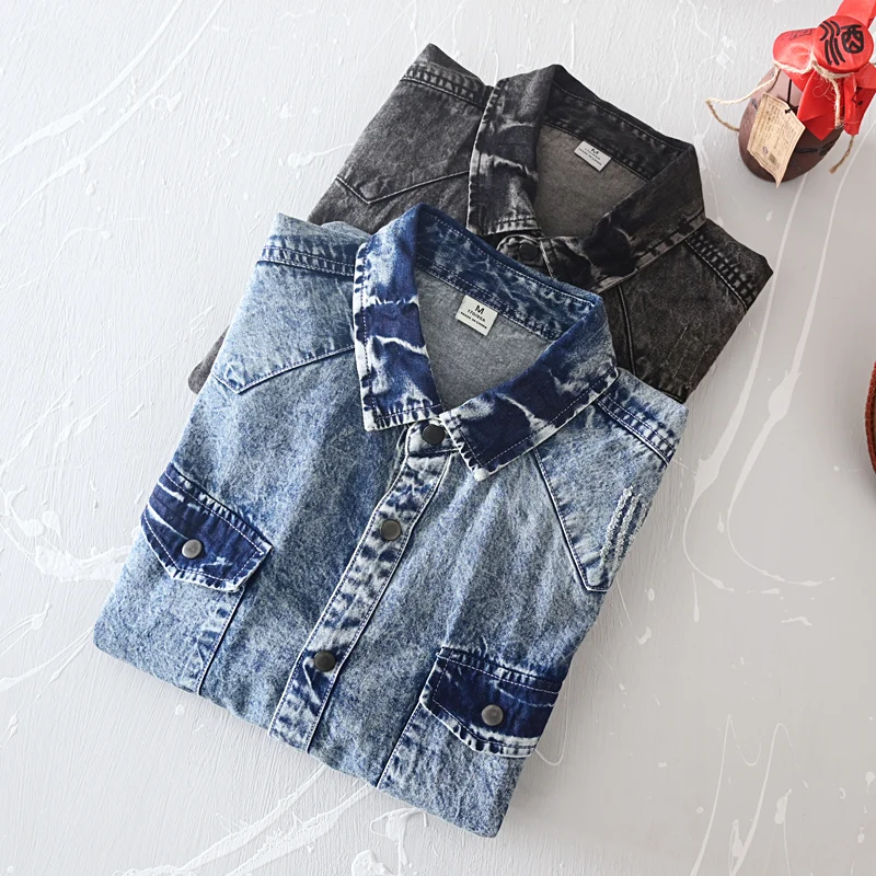 

Denim cotton brand shirts men long-sleeved black fashion shirt for men casual comfortable shirt mens solid chemise overhemd