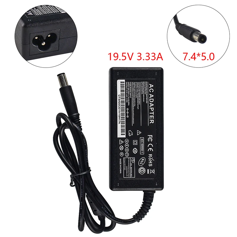Новый 19 5 V 3.33A 65W 7 4*5 0 AC адаптер Зарядное устройство Шнур питания для HP Slimline