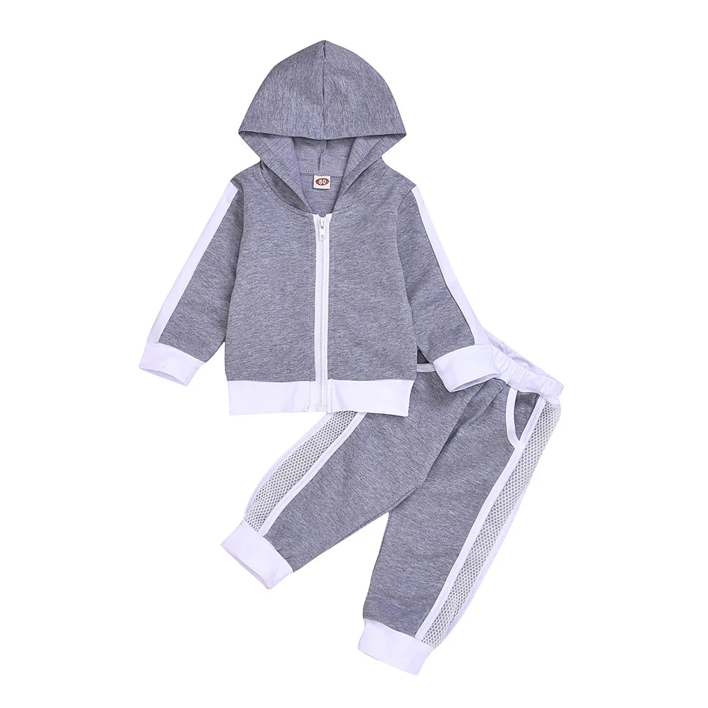 Одежда для маленьких девочек Осенние комплекты однотонные сетчатые спортивные