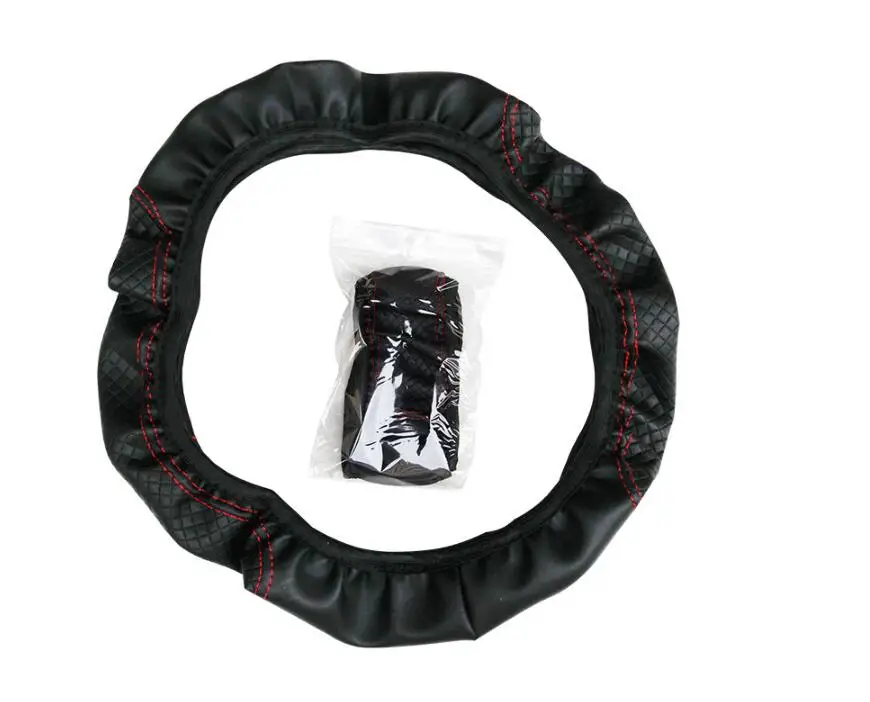 leather Steering Wheel Cover Car-styling for renault logan kia sportage 3 dacia passat b5 opel corsa c yeti | Автомобили и