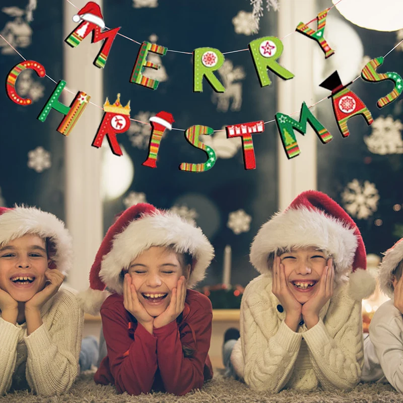 Рождественское украшение Рождественский тянущийся флаг подвесной для