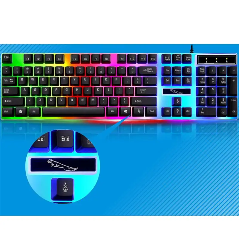 Проводная игровая клавиатура механическая с подсветкой USB 104 клавиши G21B мышь