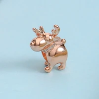 authentic 925 sterling silver beads creative rose gold happy reindeer beads fit original pandora bracelet for women diy jewelry