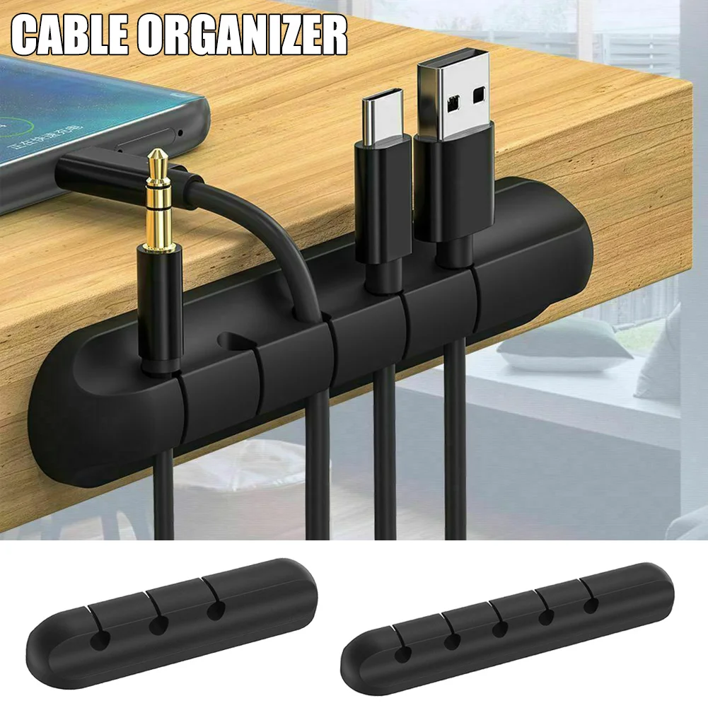 Органайзер для кабелей, силиконовый USB устройство для сматывания кабеля, настольные аккуратные зажимы для управления, настольный органайзер для кабелей, H-best