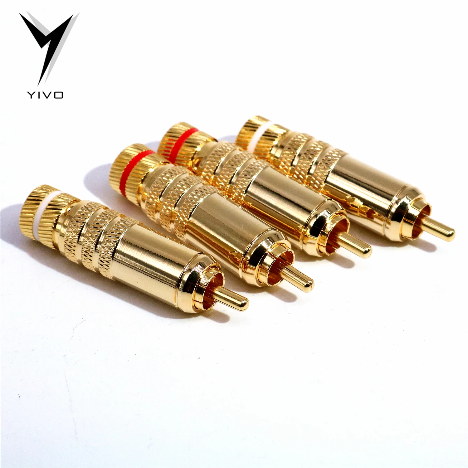 8 шт. YIVO Hi end высокого качества Hifi DIY 9 мм позолоченный латунь 62% медь штекер RCA