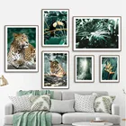 Алмазов картина с леопардом тигром Тукан лист тропического растения настенная живопись Алмазная вышивка Nordic гравюры мозаичного искусства