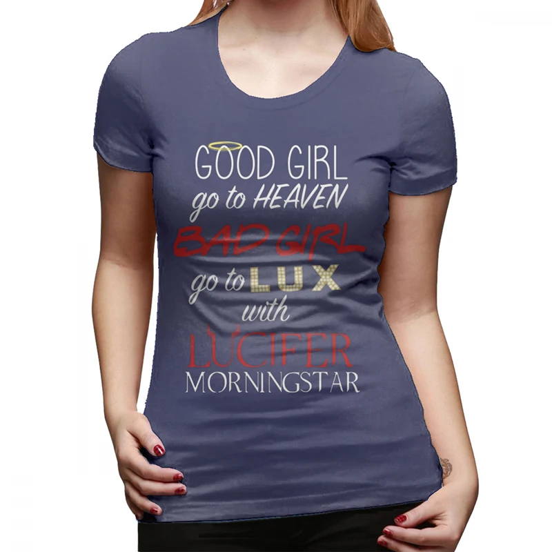 Lucifer T-Shirt Go to Lux with Lucifer T Shirt Short-Sleeve Plus Size Women Tshirt White New Fashion Casual Ladies Tee Shirt image 3
