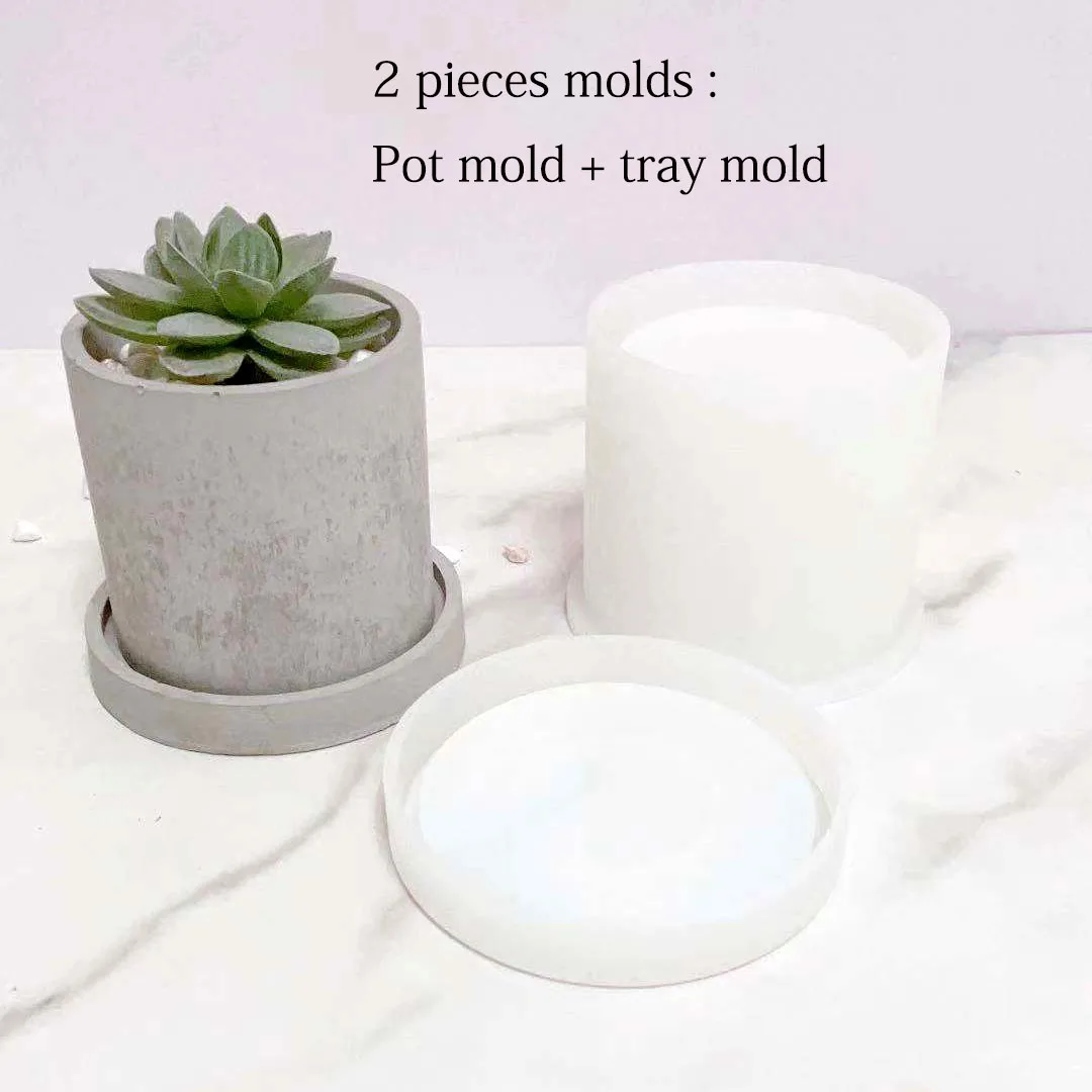 Большая круглая форма для цветочного горшка бетона цемента лотка сада тераццо