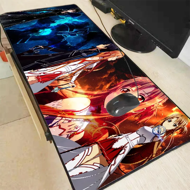 Sword Art Online Аниме большой игровой коврик для мыши Коврик с блокирующим краем