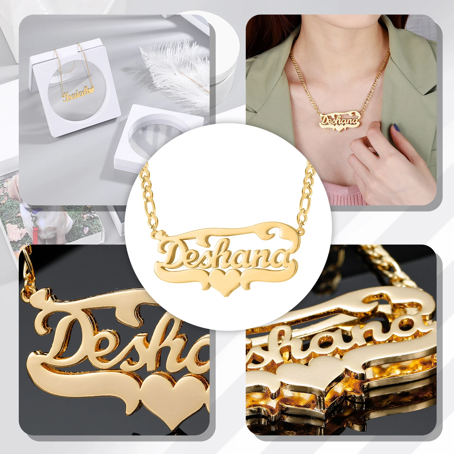 Персонализированная двухцветная позолоченная табличка с именем на заказ