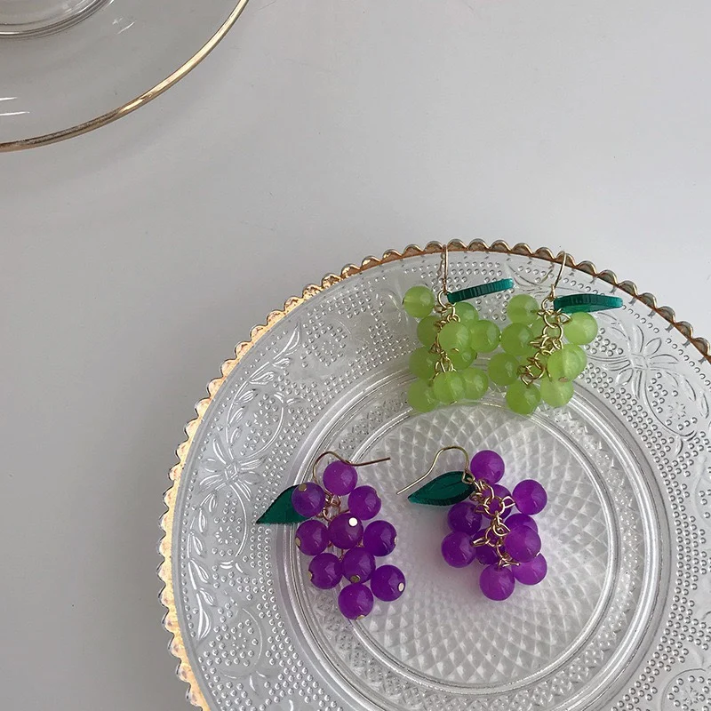 

Beads Grape Drop Earring For Woman Jewerly Earrings female wedding earrings party wedding jewelry gift