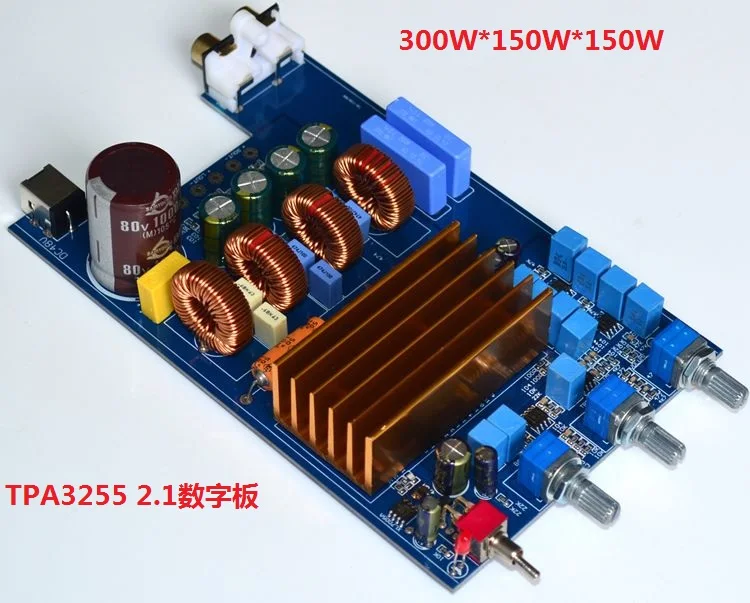 TPA3255 high power class D fever HIFI digital 2.1 amplifier board 300W+150W+150W (special offer | Электроника