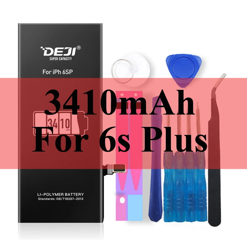 3410mAh For 6s Plus Deji Аккумулятор для Apple iPhone 5S SE 6 6s 7 4s 5 8 X SE 6Plus 6sPlus 8Plus Plus iPhone7 1430mAh-3410mAh сменный литий-полимерный батарея+бесплатный инструмент для Apple iPhone 5s SE 6 6s 7 Мобильный телефон батарея - Цвет: 3410mAh For 6s Plus