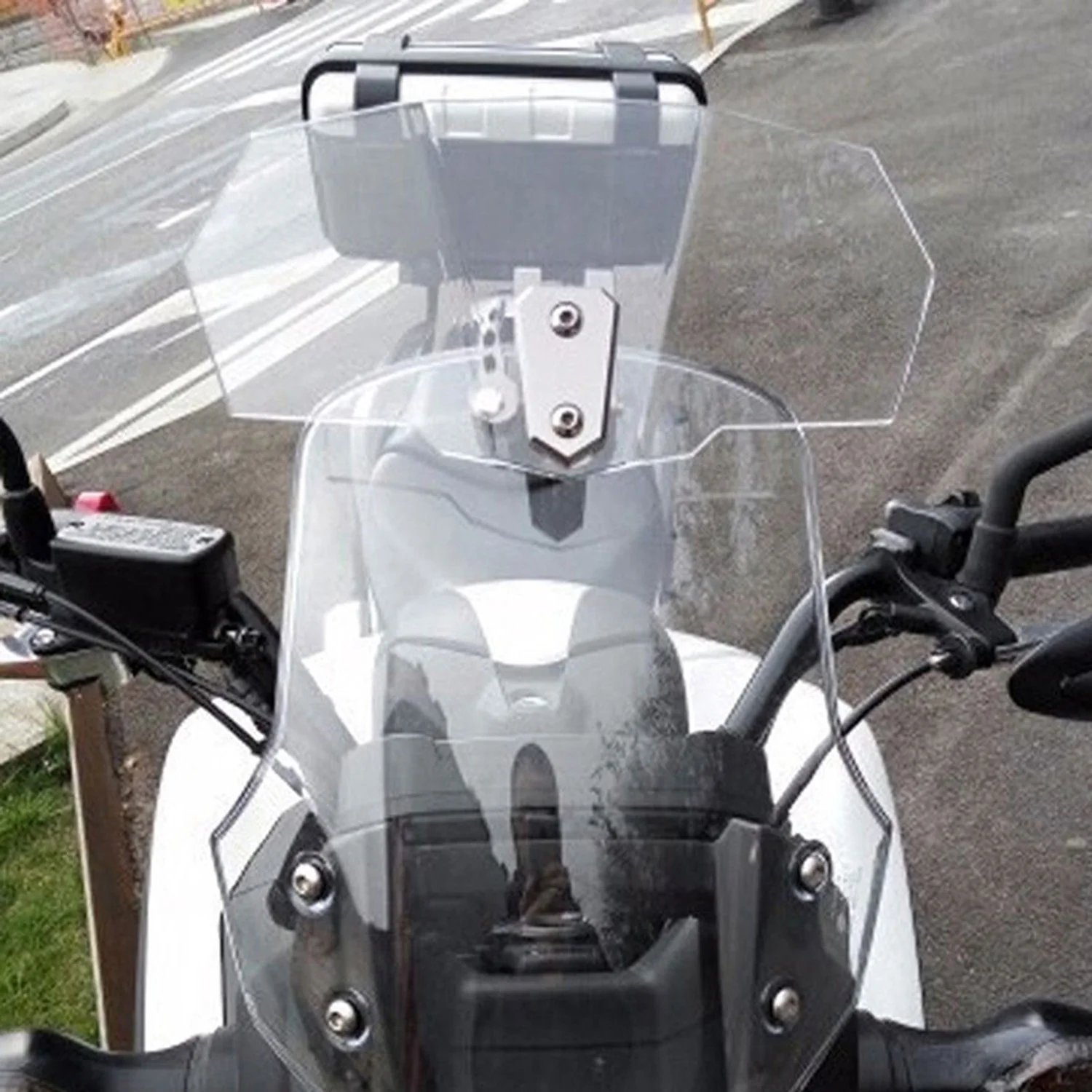 

Motorcycle Transparent Windscreen Clip-On Extension Spoiler Deflector Protector